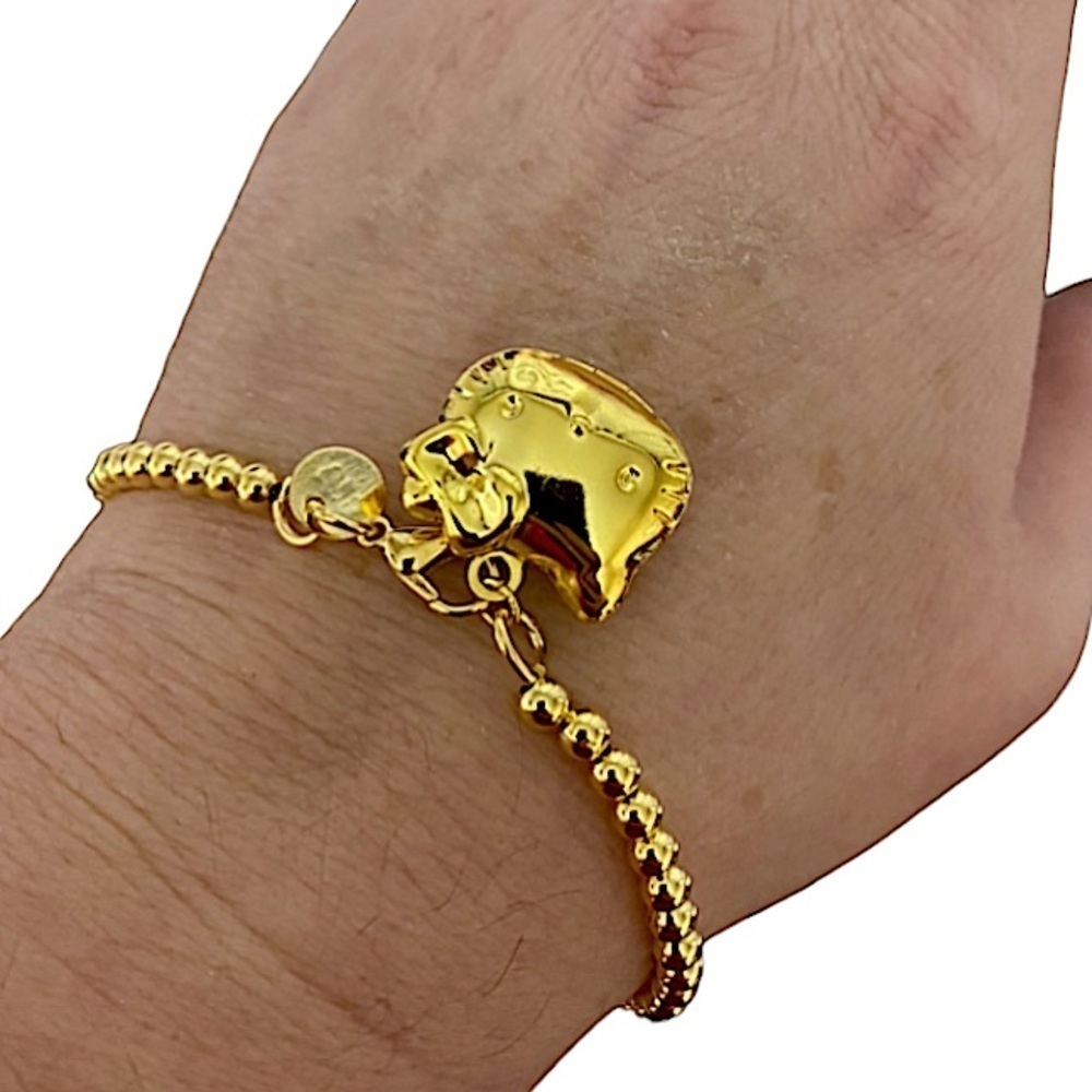 Handmade Hello Kitty Gold Plated Locket Beaded Bracelet
